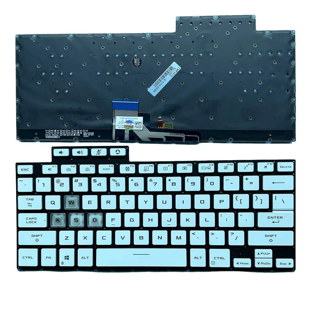 Nuova Tastiera Russa Americana Bianca Per Asus Tuf Dash F15 Fa516 Fx516 Fx516Pr Fx516P Fx516Pm Fx516Pe Con Retroilluminato Ru