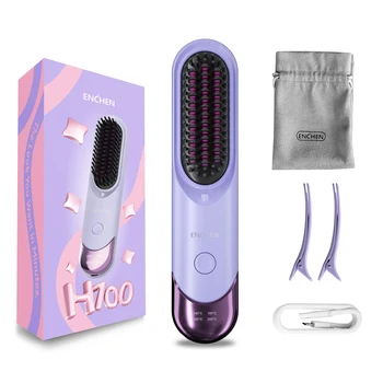 ENCHEN spazzola piastra per capelli ricaricabile strumenti per capelli portatile senza fili 200 milioni di ioni negativi piastra per capelli spazzola H100 1