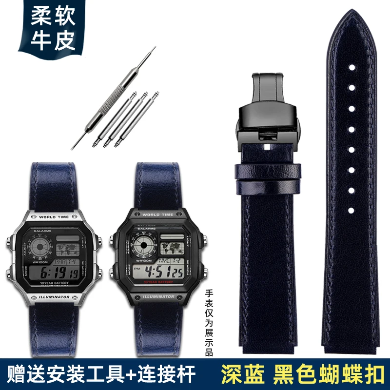 CASIO AE-73G 新品バンド クオーツ稼働品 本革ストラップカシオ G