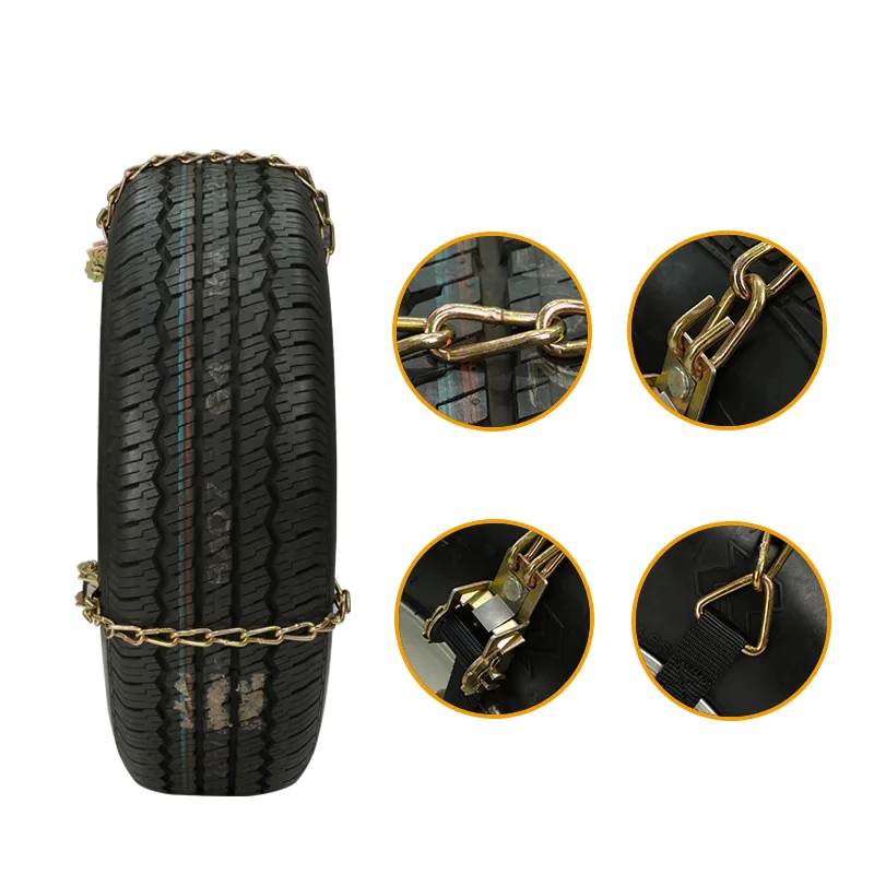 Heavy Duty Anti-Slip Chains Heat Treated Wear Resistant Easy to Install Universal Model Snow Tire Car Safety Accessories
