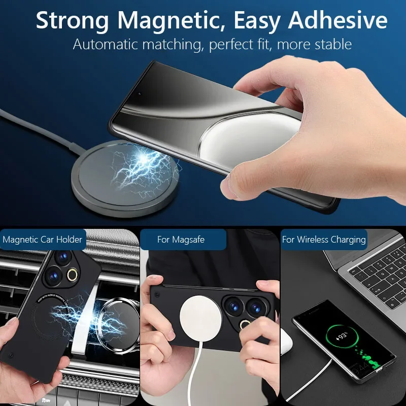 Magnetic Frameless Hard Matte Case with Wireless Charging Support