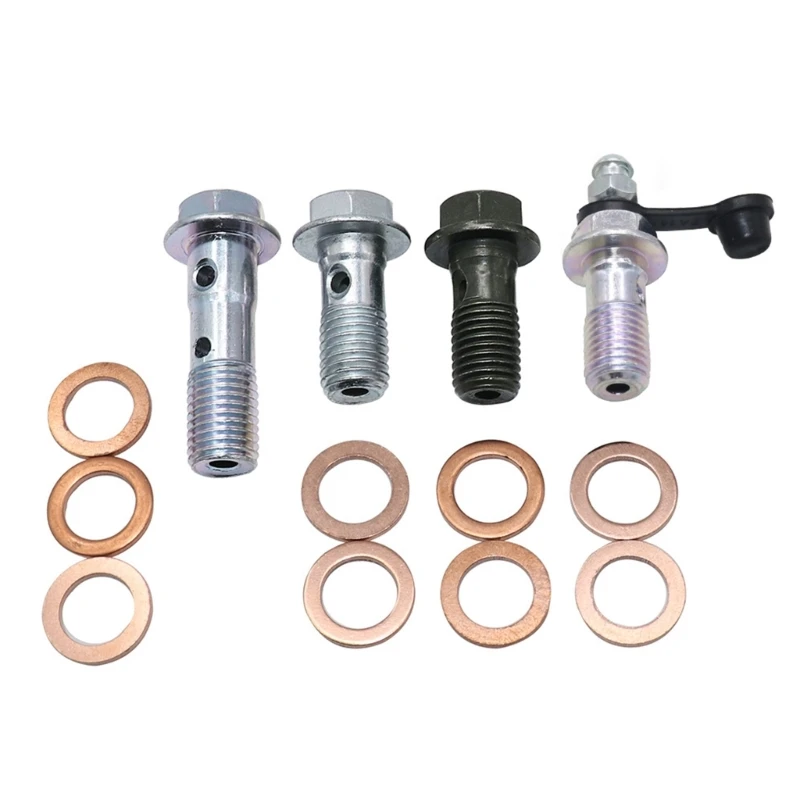 10 Pcs Motorcycle Banjo Bolts & Washers Brake Hoses Banjo Bolts Motorcycle Brake Caliper Screws Durbale