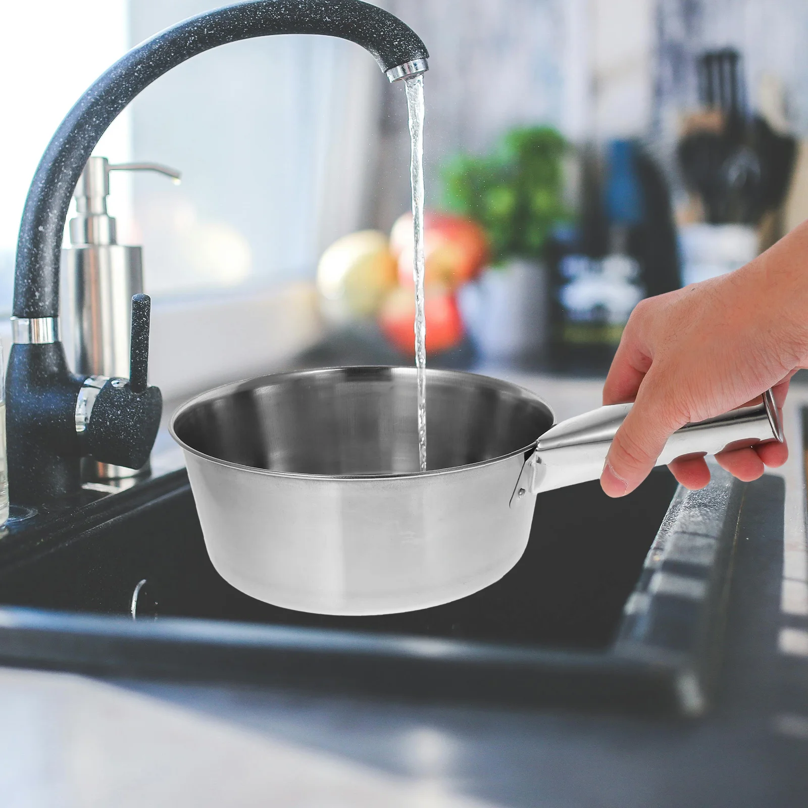Stainless Steel Water Ladle Long Handle Scoop Sturdy Replacement Thickened Spoon Cooking