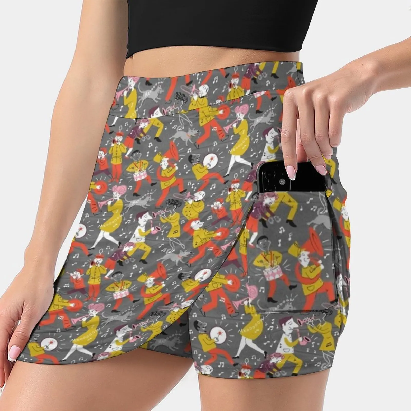 

Mid Century Marching Band Parade Women's skirt Y2K Summer Clothes 2022 Kpop Style Trouser Skirt With Pocket Mid Century