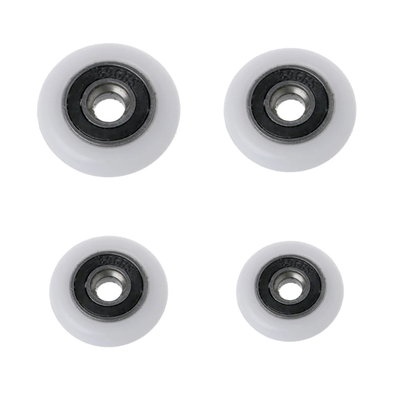 

8Pieces White Plastic Bearing-Steel Ball-Bearing-Roller Wheel Guide Pulley-Roller Round Wheel for Glass Door Window Dropship