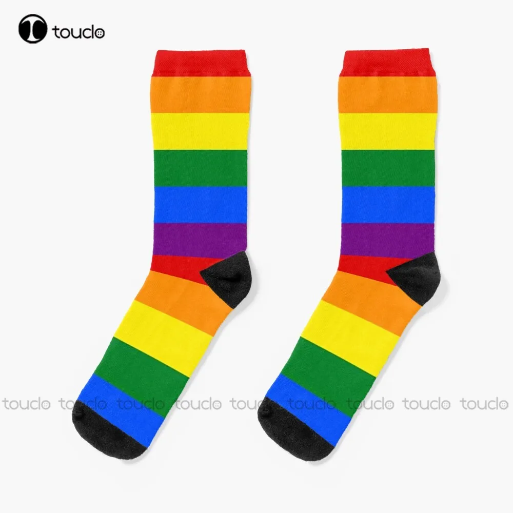 

Rainbow Socks (Horizontal) Socks Cute Pattern Funny Autumn Cartoon 360° Digital Print Christmas New Year Gift Custom Gift Retro