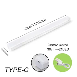 Wireless Rechargeable LED Motion Sensor Night Light for Cabinets and Staircases (30cm - 21LED)