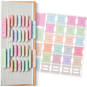 Set di schede per agenda stagionale e mensile da 84 pezzi, materiale cartaceo, colori assortiti, perfetto per diari e pianificatori bullet