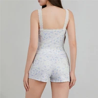 Women's Sleepwear Sexy Lace Trim Pajama Sets Nightwear Sleeveless Tops+Shorts 2Pcs Sets Pyjama Sets for Women Pijama Night Suit - Image 5