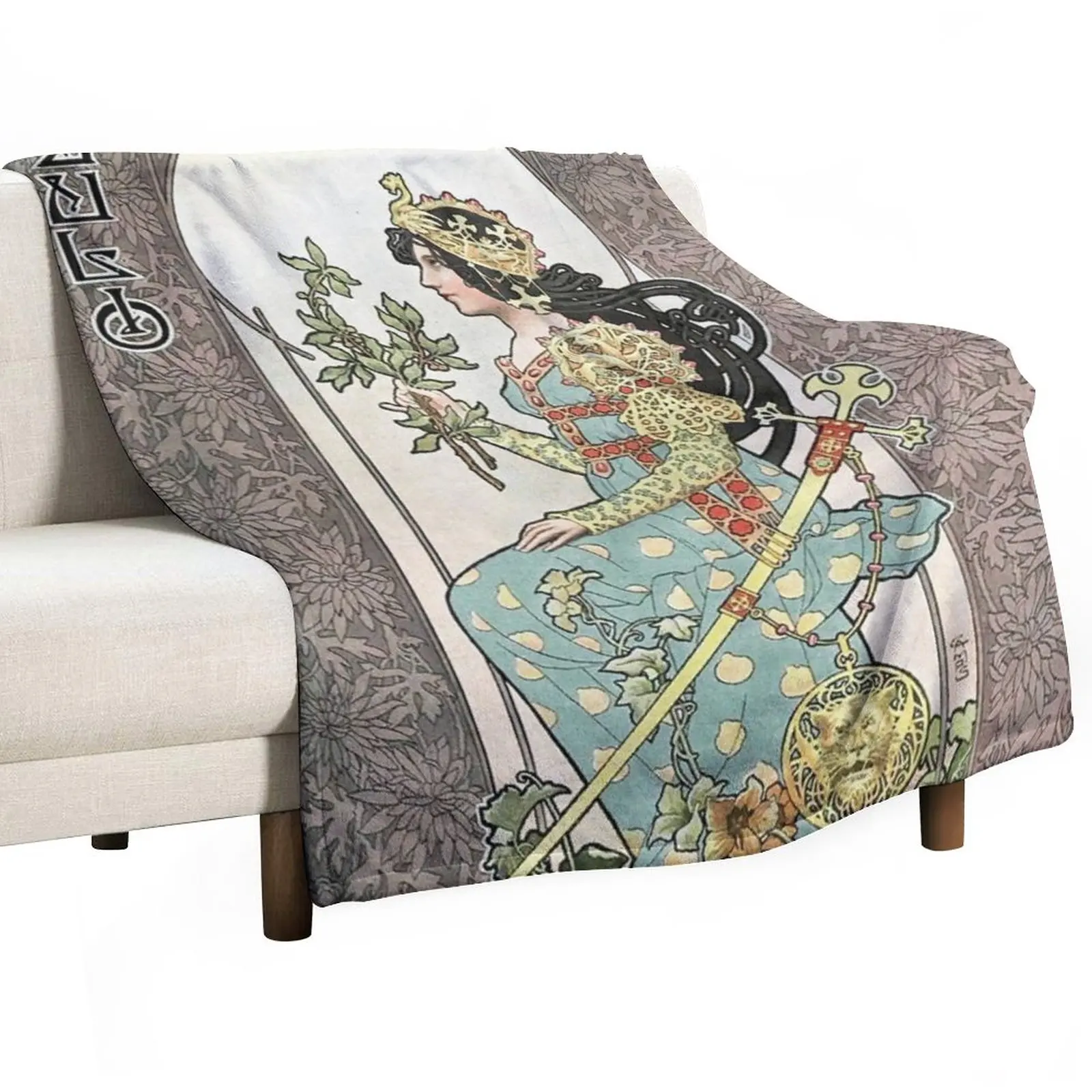 

HD. July - Calendar, by Gaspar Camps (1902) HIGH DEFINITION Throw Blanket Custom Blanket Soft Blanket Thermal Blanket