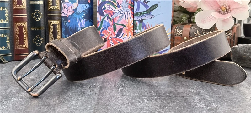 38MM Doppel Pin Metall Gürtel Schnalle Echtes Leder Gürtel Männer Jeans Leder Gürtel Für Männer Ceinture Western Cowboy Männer gürtel MBT0038 – Detail 27