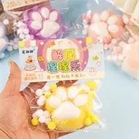 Interesting Plush Cat Paw Squeeze Toy Sensory Toy Silicone Cartoon Fidget Toy 3D TPR Pinch Decompression Toy Practical Jokes 2