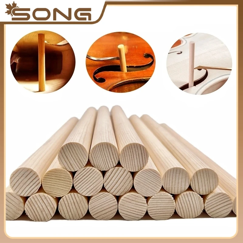 10PCS Viola Violin 4/4 3/4 1/2 1/4 Column Speaker Sound Post Spruce Wood Cello Double bass Soundposts Fiddle Luthier Repair