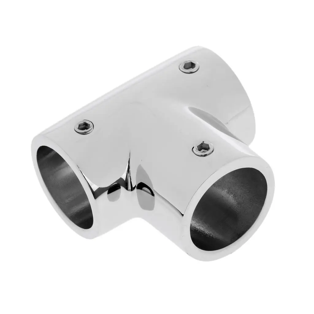 Polished 1 inch 90° 316 Marine Stainle Steel Tee Hardware Solid Boat Handrail Hand Rail Fittings Surface Mirror Poli