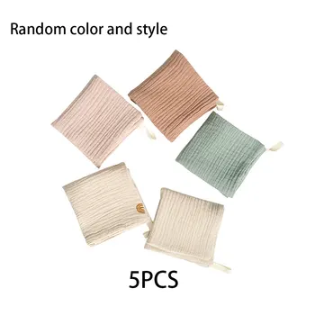 5PCS Asciugamano per neonati Articoli per neonati Roba Mussola Quadrati Infantile Neonato Bagno a mano Doccia Asciugamani per il viso Morbido garza di cotone Panno per il viso