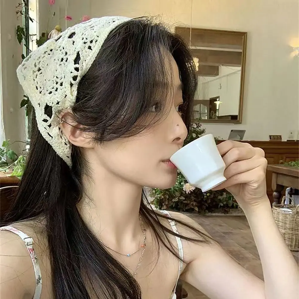 Crochet Headband Handmade French Style Headscarf