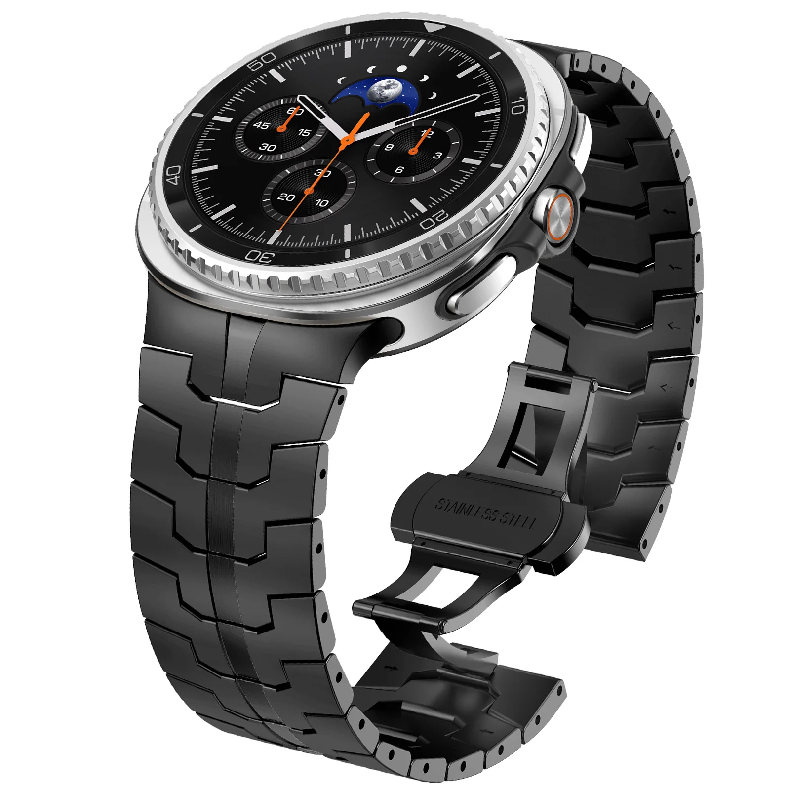 Elegant Stainless Steel Watch Bracelet Band in Metal Finish