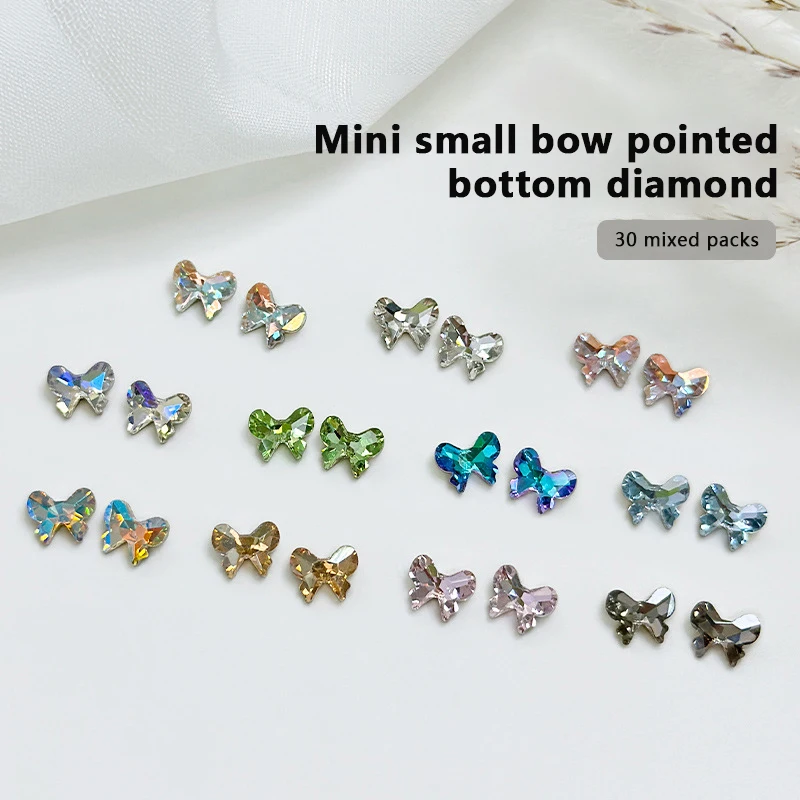 

30 шт., стереоскопические мини-банты для украшения ногтей