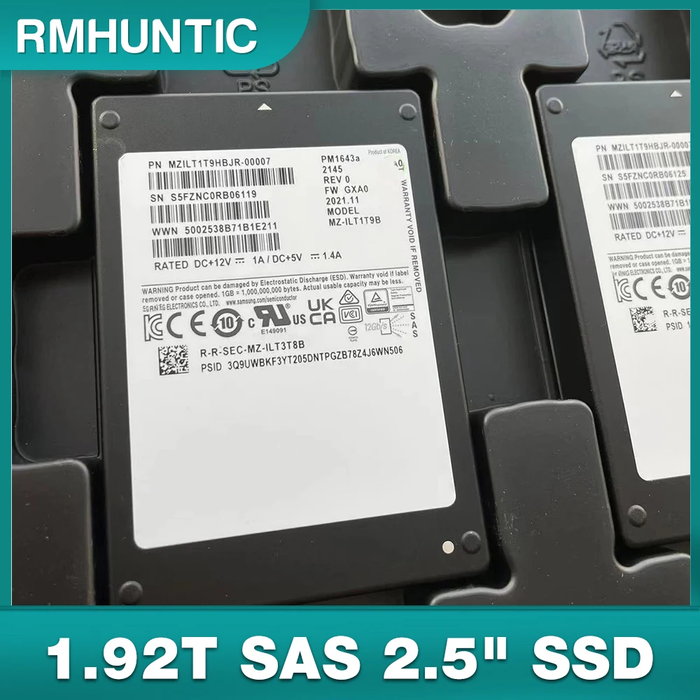 

SSD For Samsung PM1643A Enterprise Server Solid State Drive MZILT1T9HBJR-00007 1.92T SAS 2.5"
