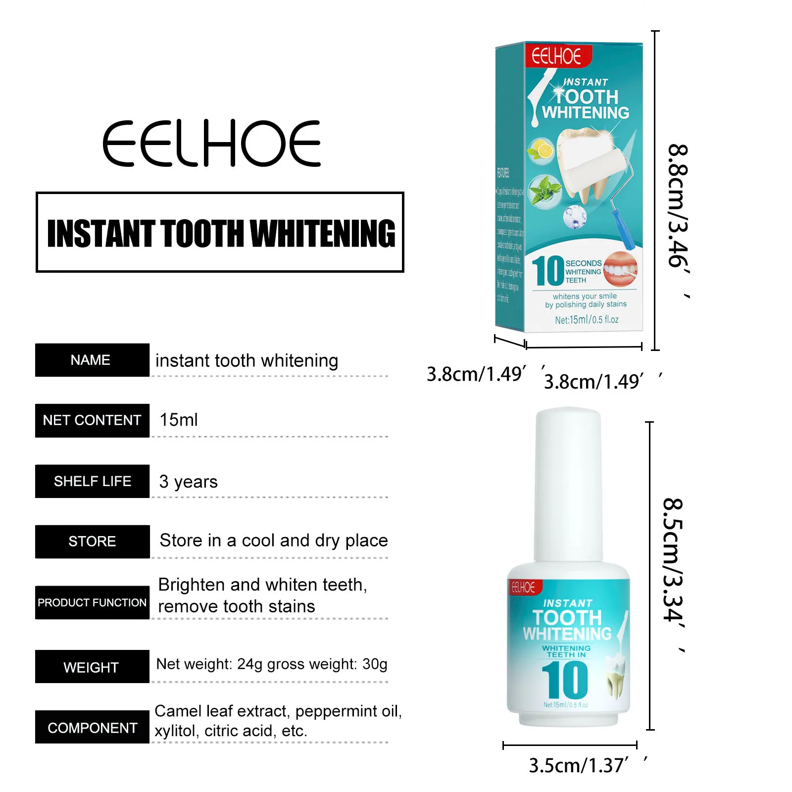 Instant Tooth Whitening Paint Teeth Stain Remover To Whiten Tooth Polish Uptight 15ml