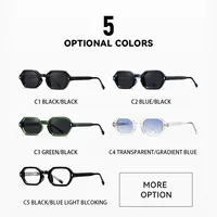 Lunettes de soleil hexagonales vintage à petite monture pour femmes et hommes, de marque de luxe, populaires, style punk, avec rivets, pour la conduite 6