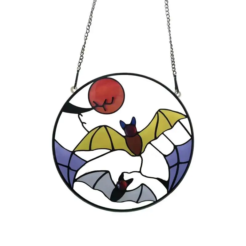 

Halloween Bat Sun Catcher Double-sided Window Hanging Wall Art Ornaments Christmas Tree Outdoor Halloween Bat Ornaments