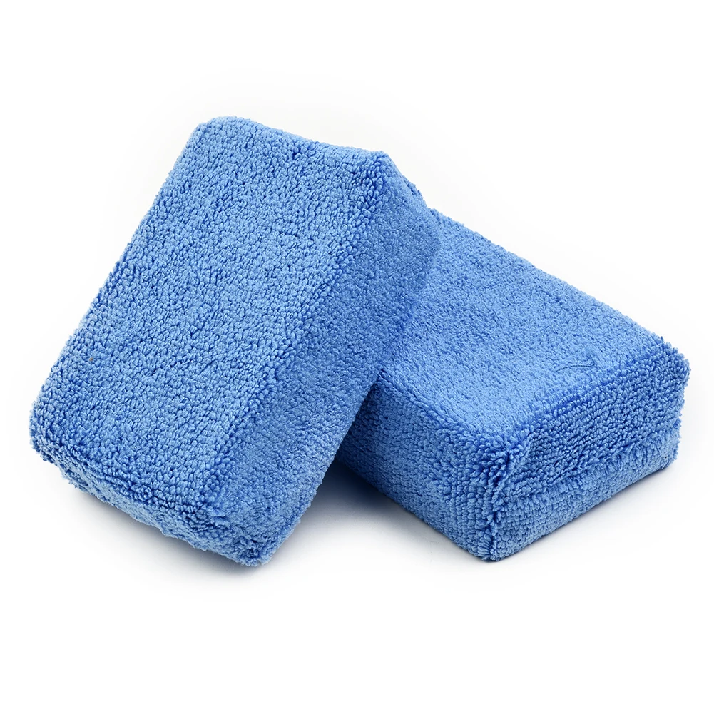 

4/8Pcs Blue Premium Grade Microfiber Applicators Sponges Cloths Blue 12*8*3.5cm Car Care Microfibre Wax Polishing