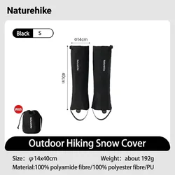 Naturehike Waterproof Outdoor Snow Boot Covers - Adjustable, Warm Foot Protection (Black - S)