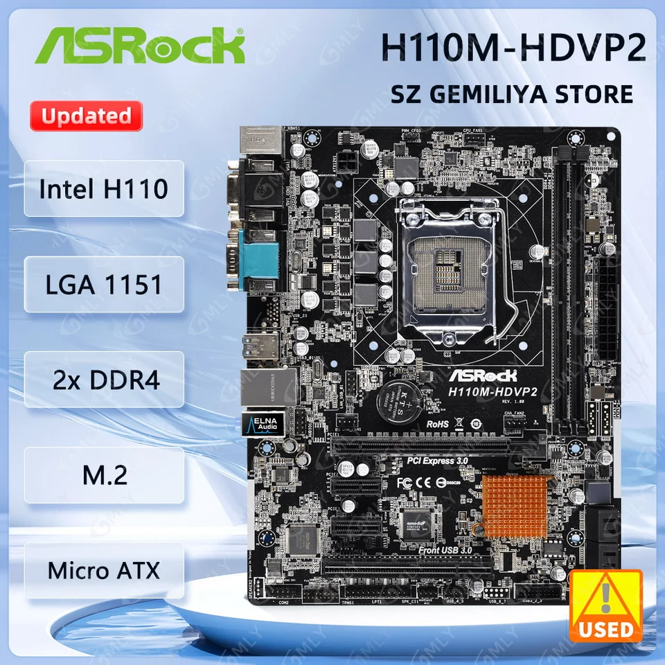 ASRock H110 Motherboard H110M-HDVP2 Motherboard LGA1151 support