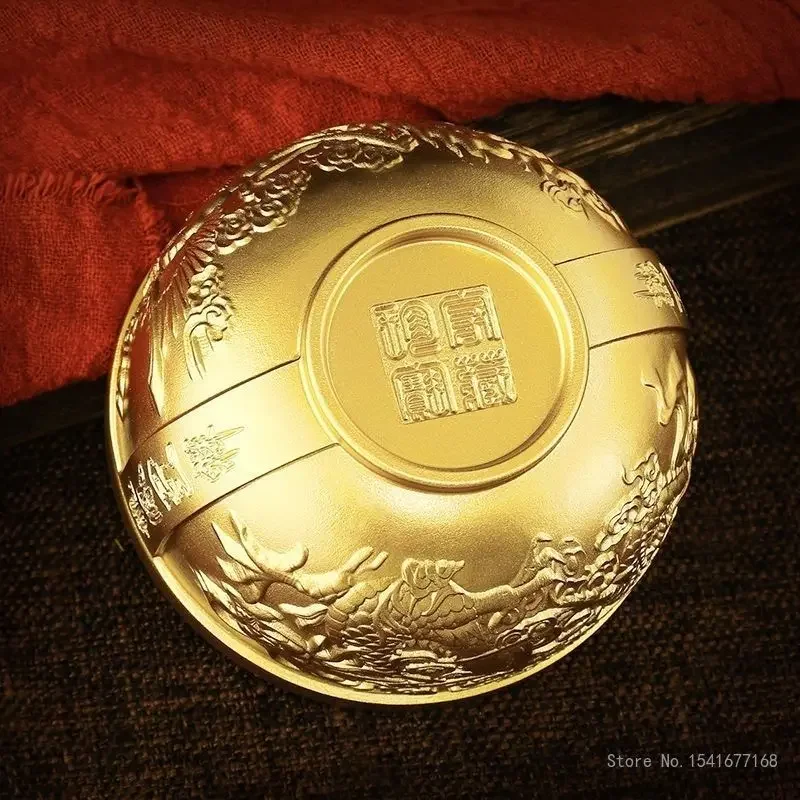 Pure Copper Water Supply Oil Bowls, Relief Dragon, Buddhist, Kung Fu Tea Set Supplies, Brass, Anti Drop Decorative Bowl, 1Pc