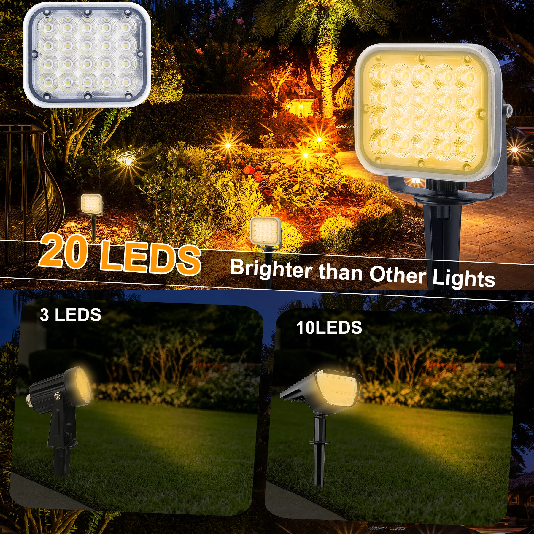 3000K/6000K/RGB Solar LED Light Outdoor IP65 Solar Lamp Garden Decoration 4in1/2in1 Outdoor Super Bright Landscape Spotlight