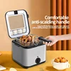 US/UK/EU 2L Stainless Steel Smart Air Fryer 110-220V Manual Electric Deep Fryer with Removable Basket Square Shape for Cooking 5