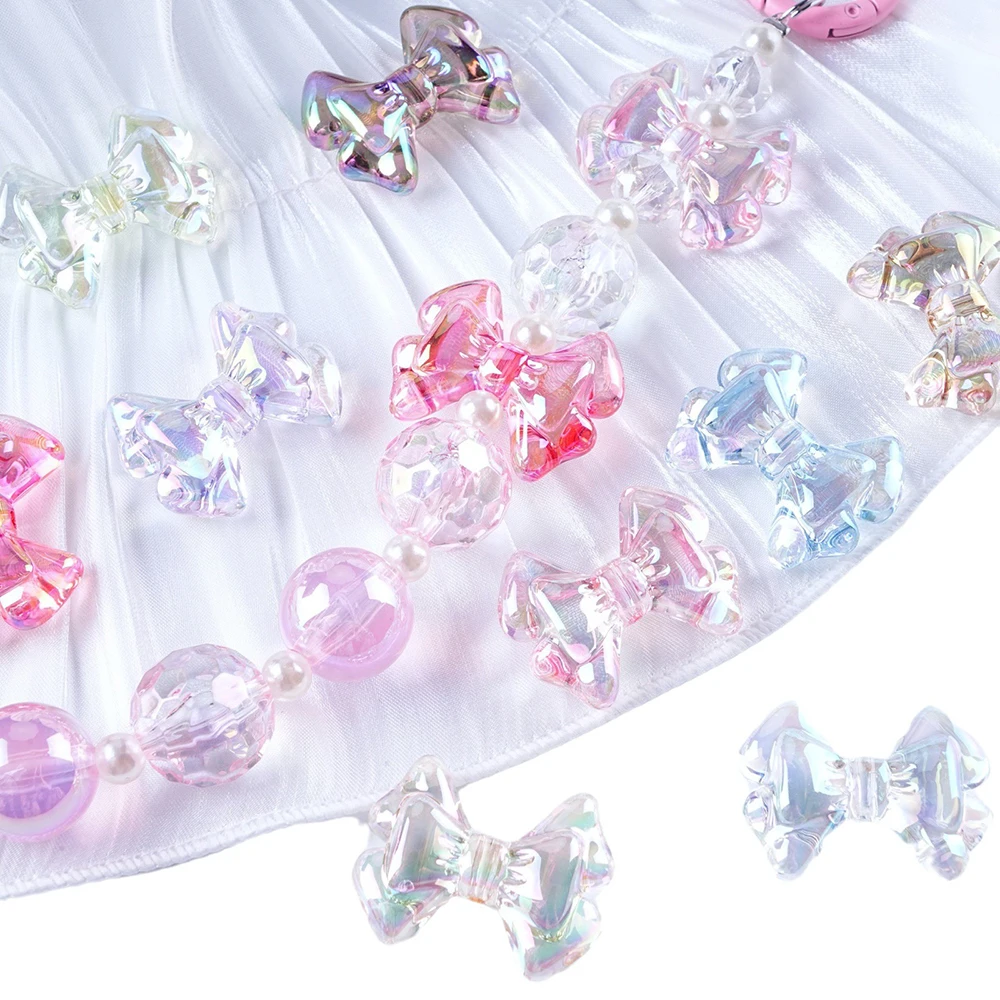 UV Transparent Butterfly Bow Acrylic Beads - Jewelry Making & DIY Accessories