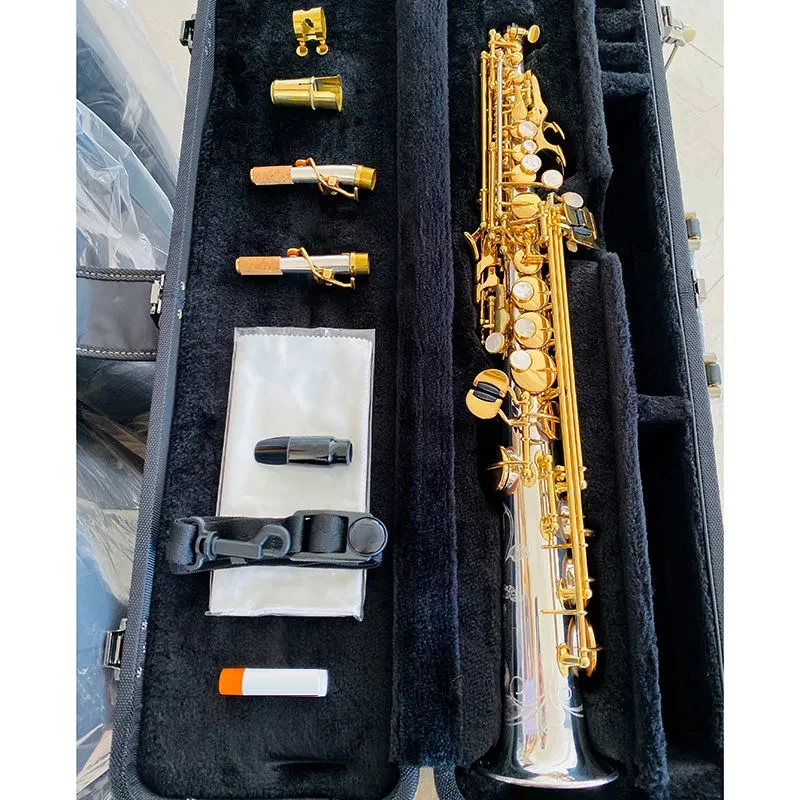 Saxophone Musical Instrument Japan WO37 one-to-one structure model Bb professional high-pitched white copper gold-plated B-tune SAX