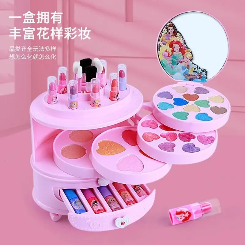 Disney girls Snow White princess elsa real Cosmetics Make up set Beauty makeup box With original box kids birthday gift 6
