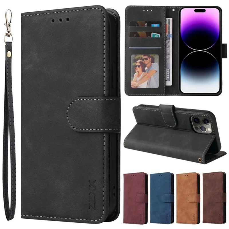 Portafoglio Hand Rope Magnetic Flip Custodia In Pelle Per Iphone 15 Pro Max 14 Plus 13 Pro 13 Mini 11 Se 2022 2020 X Xs Xr Xs Max 8 7 6S