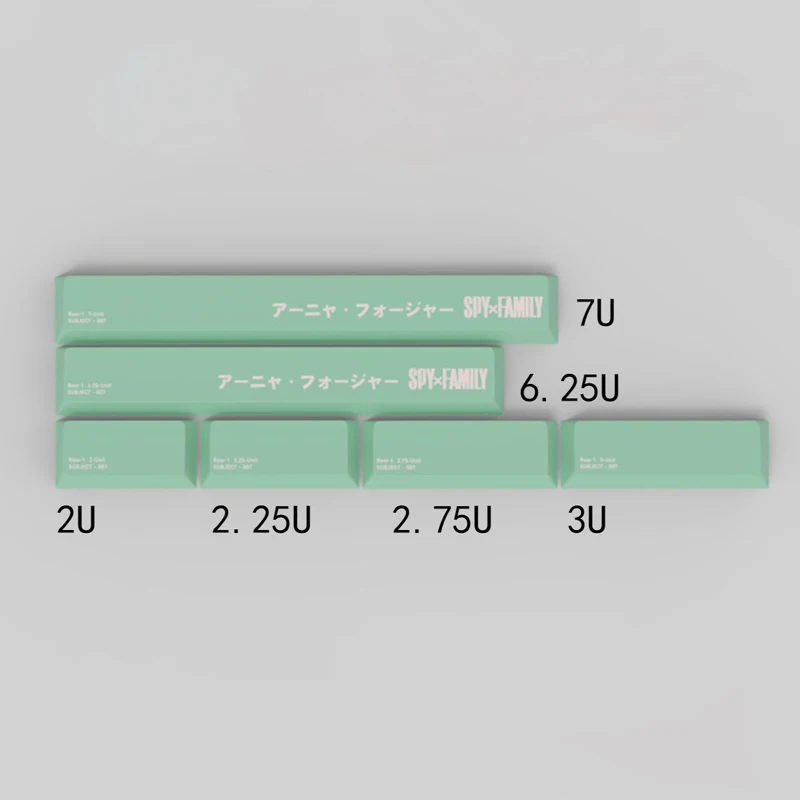 

Anime Game Cartoon Green Keycap 7u 6.25u 2U 2.25U 2.75U 3U Cherry MX Switch R4 ESC Custom Cross Shapes Mechanical Key Caps
