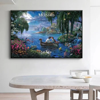 Disney Alice In Wonderland Peter Pan Fairyland Anime Films Prints and Posters Canvas Painting Pictures Kids Room Decor Girl Gift