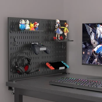 Desktop pegboard storage kit: Stand-up clip - on panels, perfect for home office and study storage. 1