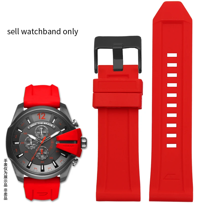 Premium Waterproof Silicone Rubber Watch Band - Soft, Durable Large Strap