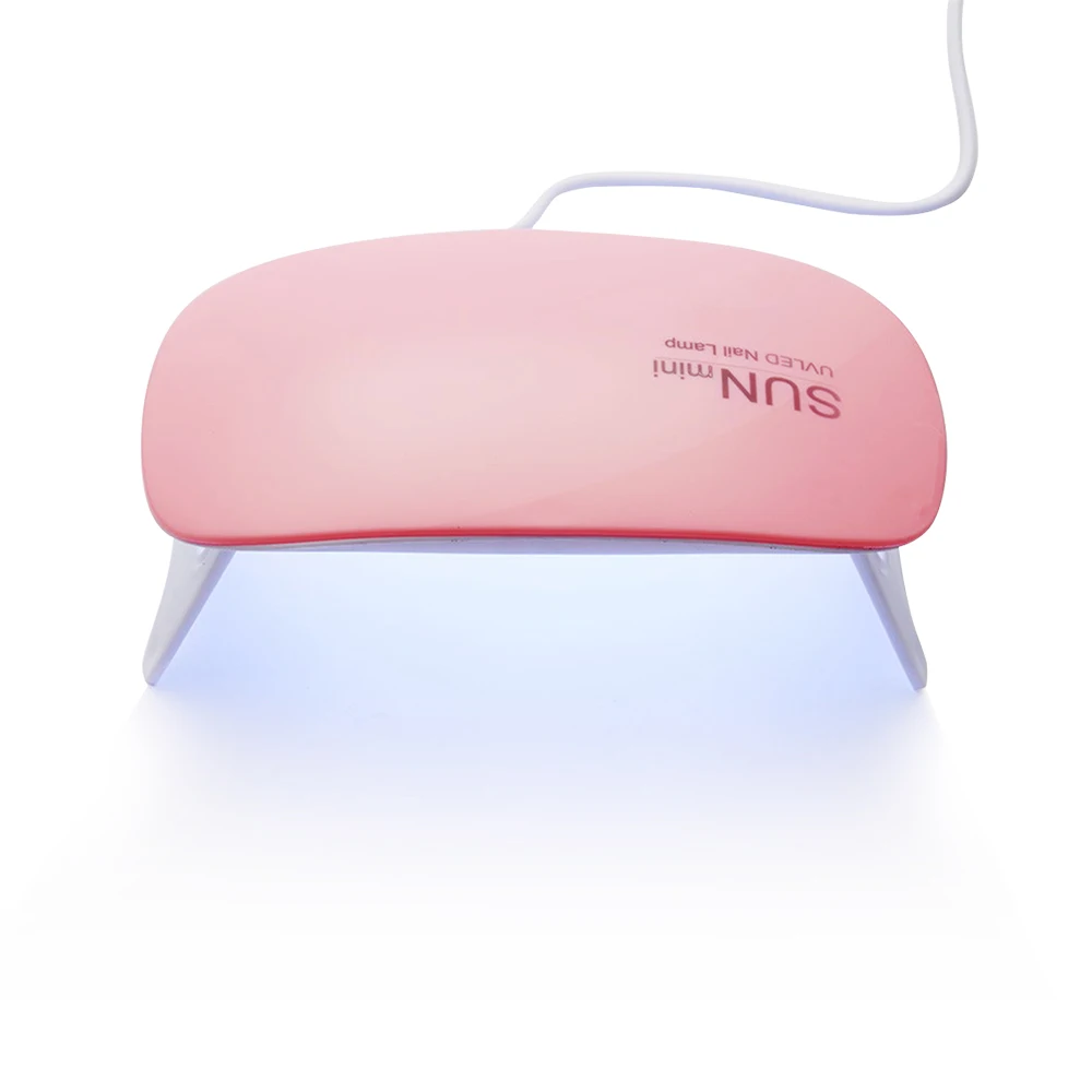 6W Mini Pink White Nail Dryer Machine Portable LED UV Manicure Lamp For Drying Polish Varnish Cured Manicure with USB Cable