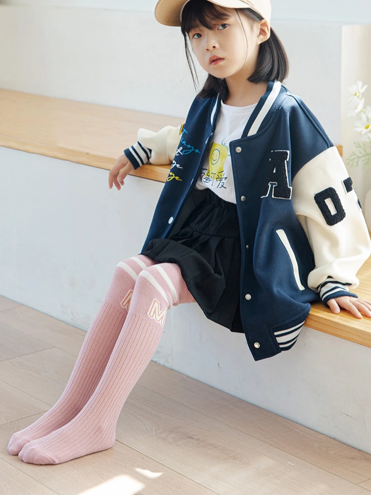 Kids Boys Girls School Socks Letter M Knee High Long Stockings for Toddler Stocking Children Spring Autumn Cotton Soft Sock