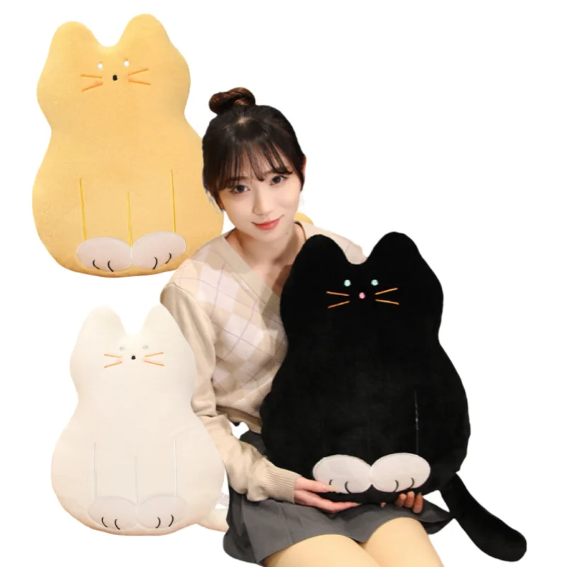 48cm Cute Sitting Cat Shape Plush Pillow Sofa Cushion Carpet Soft Fluffy Stuffed Toy Doll Kids Girls Birthday Christmas Gifts