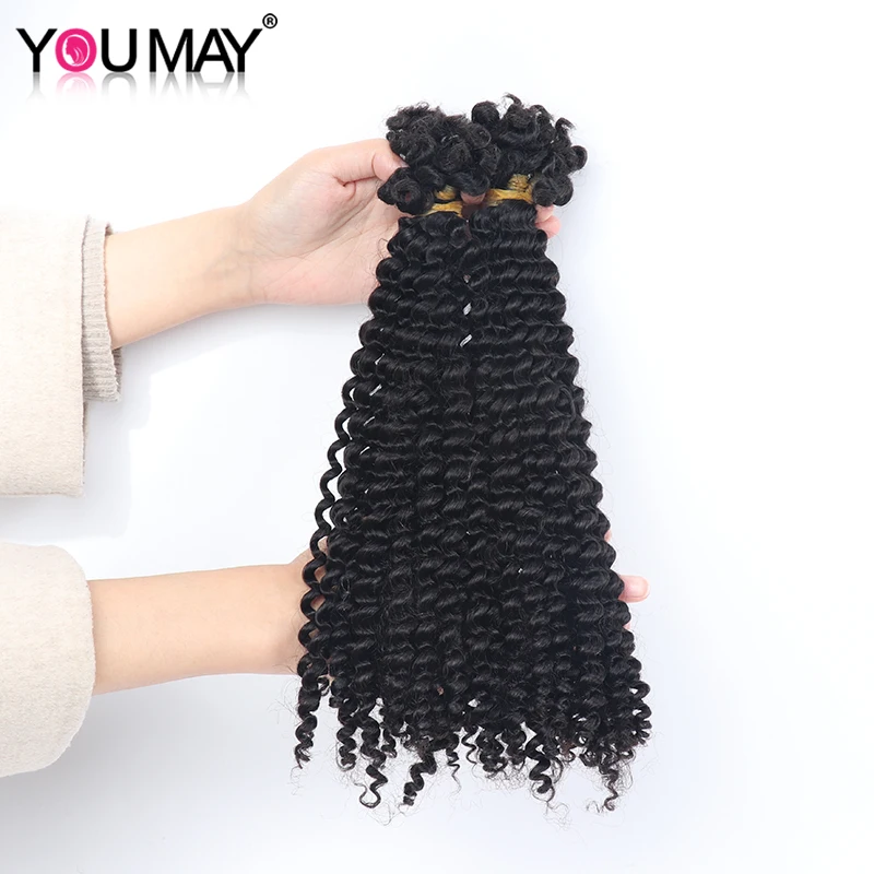 Bulk 3C4A Kinky Curly Hair In Bulk Loc Braids Mongolian Real Human Hair Braiding Dreadloc Afro Virgin Bulks Extension