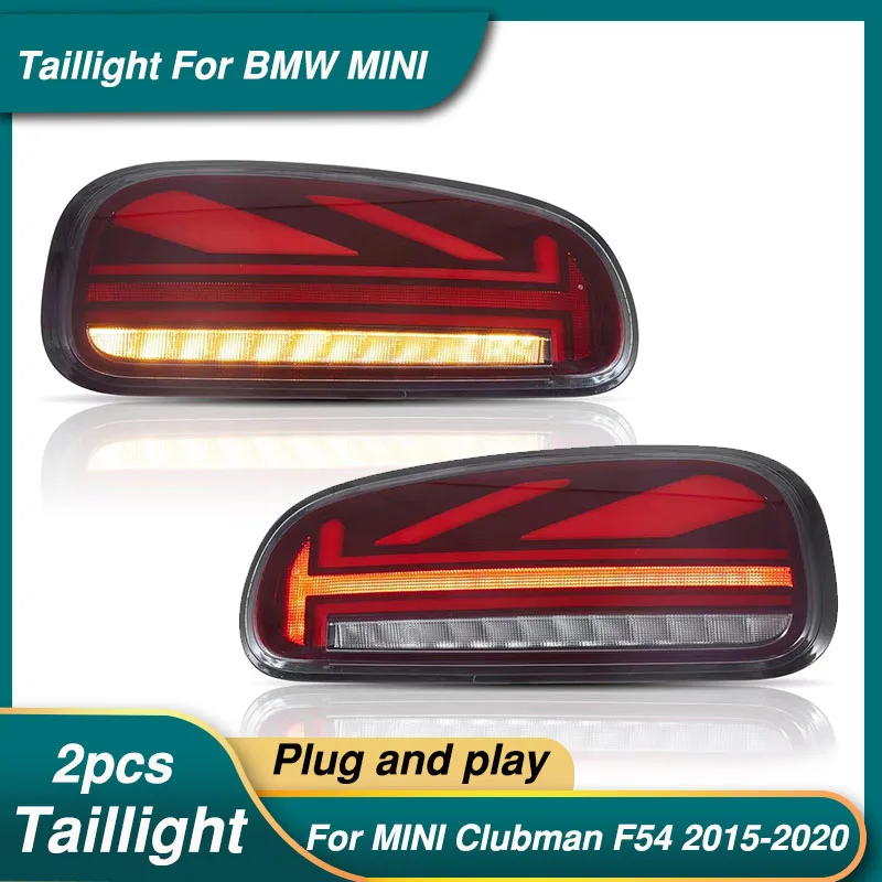 

2Pcs Tail Lights Taillights For BMW MINI Clubman F54 2015-2020 Rear Lamp DRL + Dynamic Turn Signal + Reverse + Brake LED