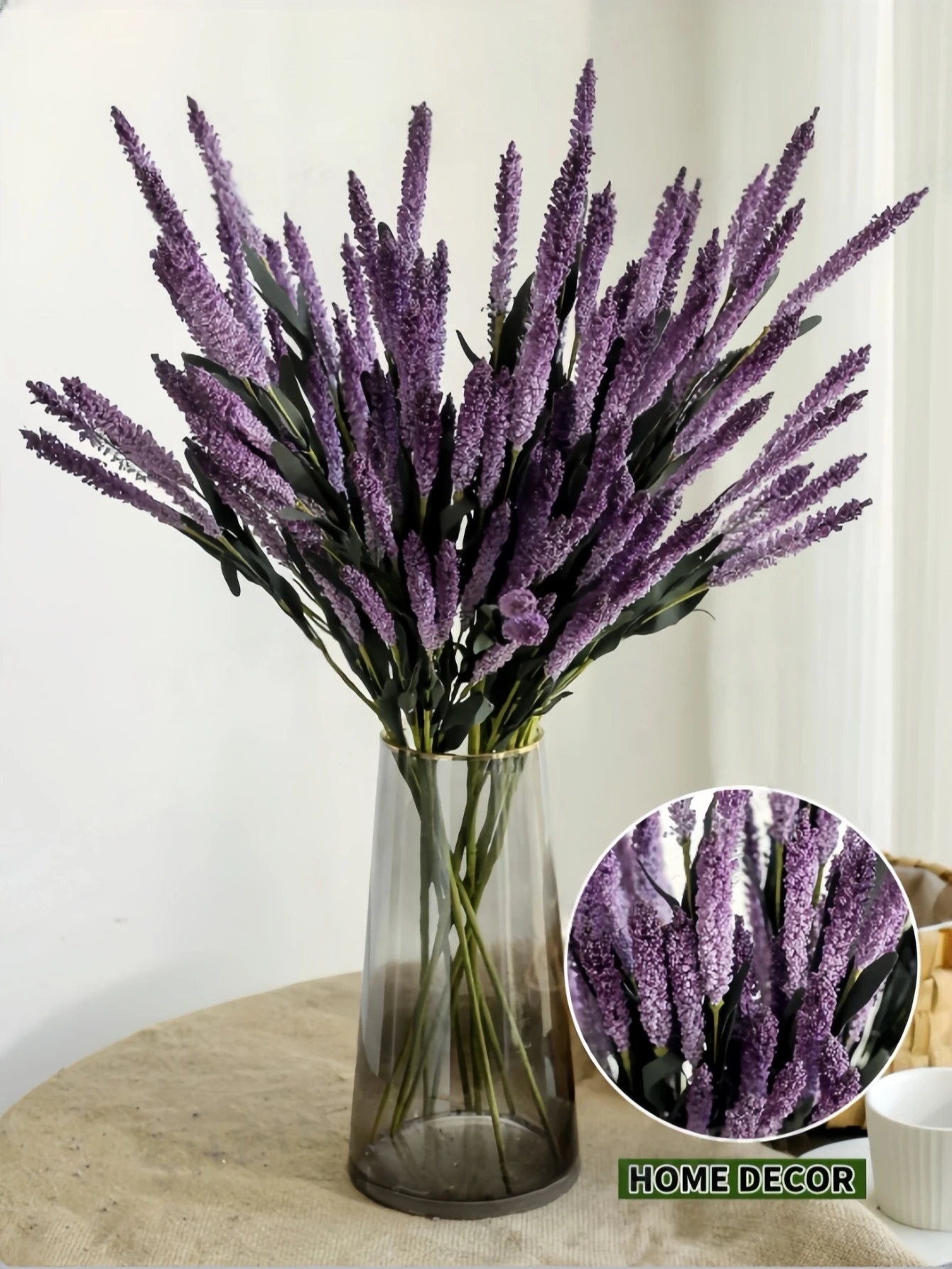 Künstlicher Lavendelstrauß, lila Kunstblumen für Haus, Garten, Hochzeitsdekoration, Valentinstag, Geburtstag, Abschlussgeschenk, Vasenfüller – Detail 7
