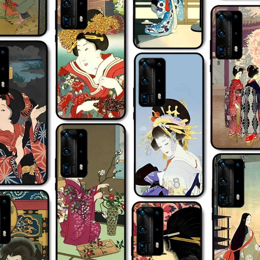 

Ukiyo-e Japanese style Art Phone Case For Huawei P 8 9 10 20 30 40 50 Pro Lite Psmart Honor 10 lite 70 Mate 20lite
