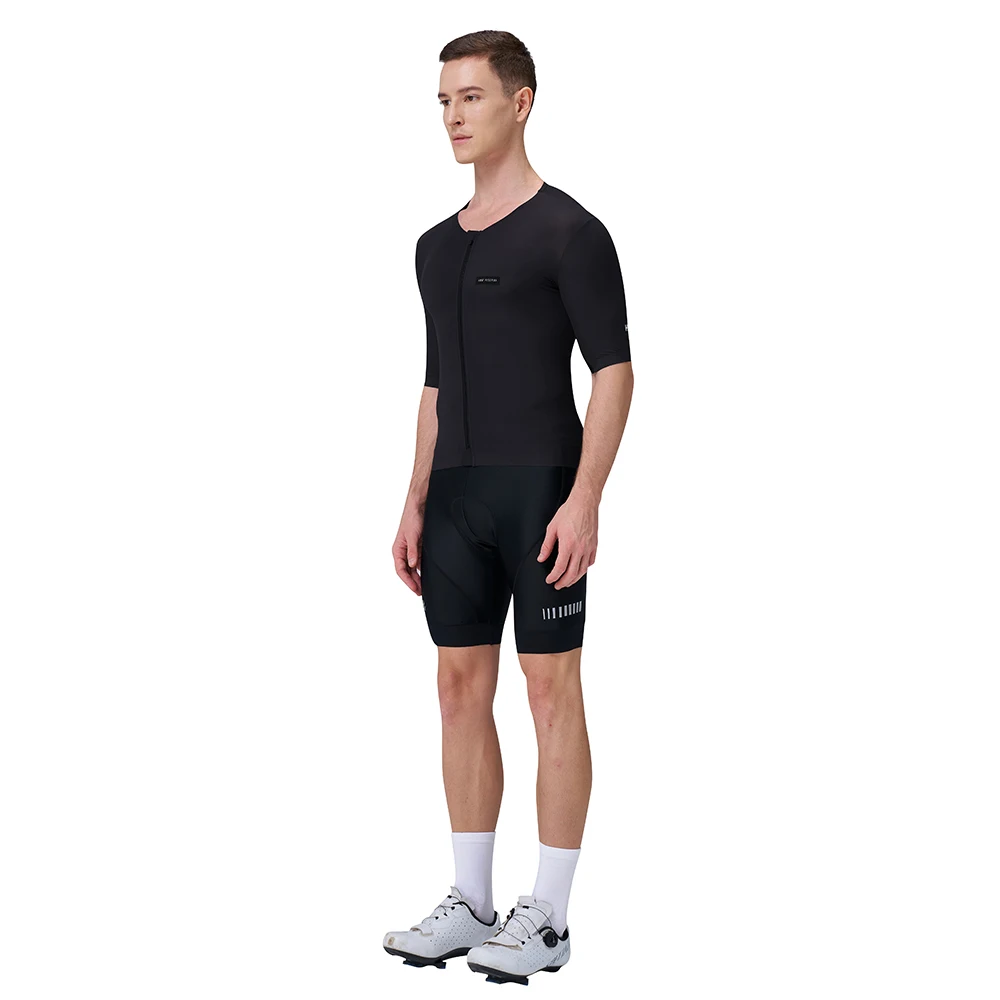 Cycling Jersey HISERWA Men Cycling Jersey Pro Aero Short Sleeve Seamless No Collar Design Breathable Bike Shirts