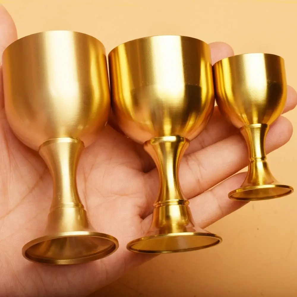 

1Pcs Cocktail Beverage Wine Goblet New Gold Copper Brass Chalice Cup S/L 5 Liquor Cup for Party Home Accessories