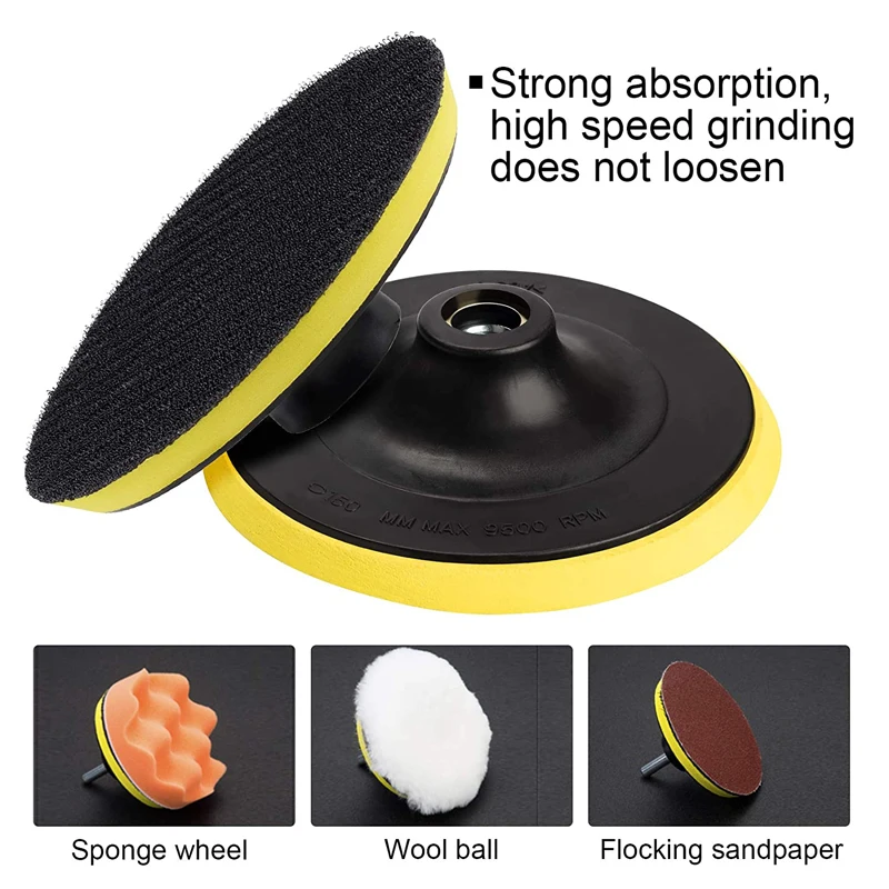 3-7 Inch Backing Pad Car Polisher Bonnet Angle Grinder Wheel Sander Disc Auto Polishing Machine Tool Self-adhesive Backing Pad